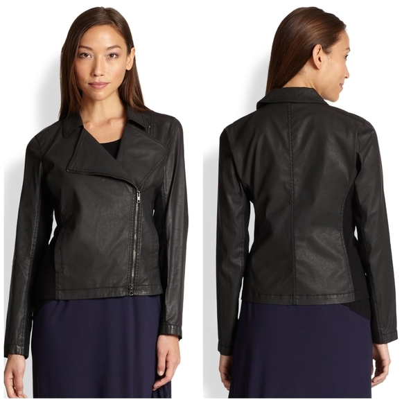 Eileen Fisher Jackets & Blazers - Eileen Fisher Black Moto Jacket